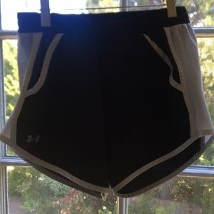 under armor mesh side black workout shorts